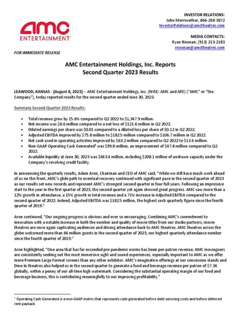 amc quarterly report.